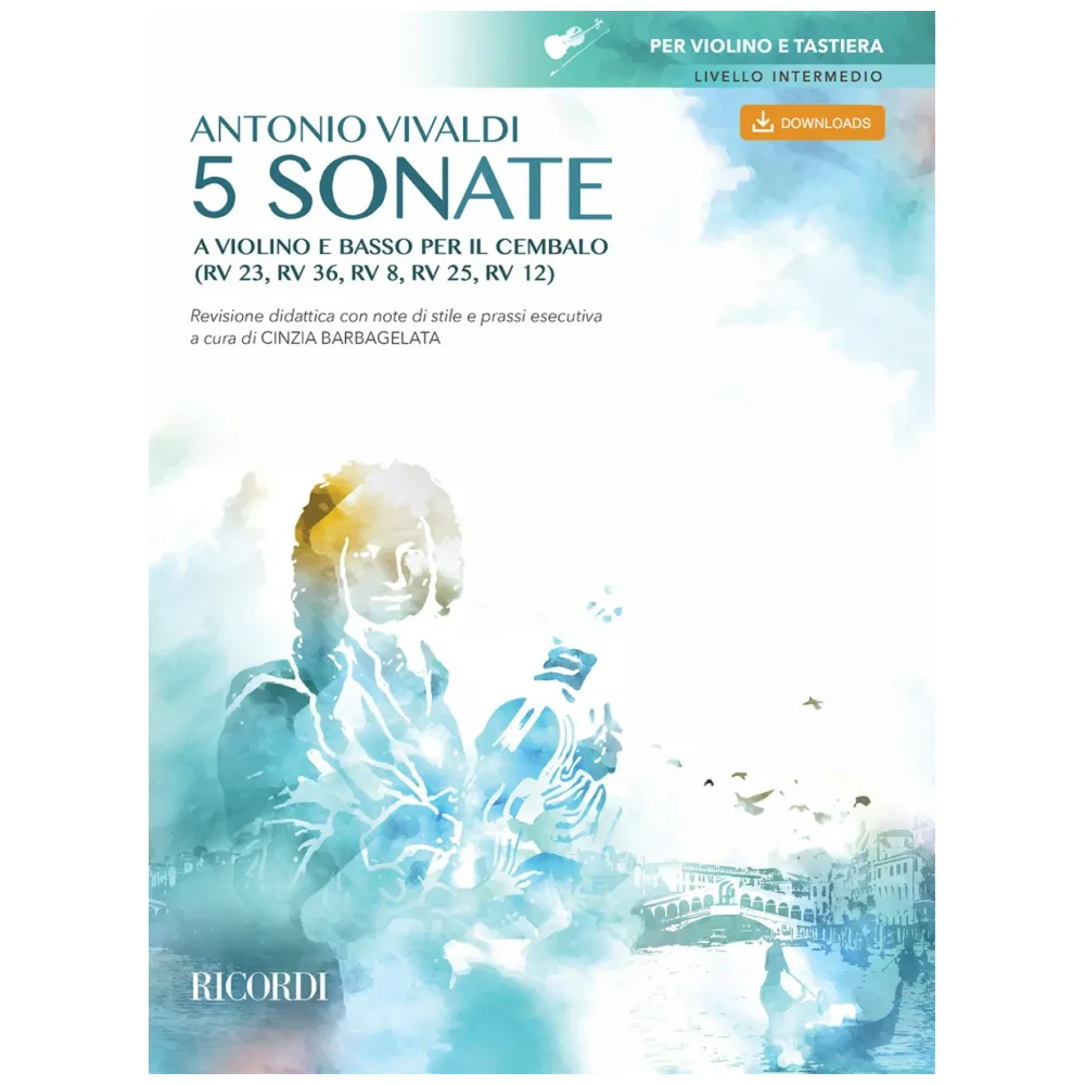 VIVALDI 5 SONATE A VIOLINO E BASSO PER IL CEMBALO + AUDIO-ONLINE