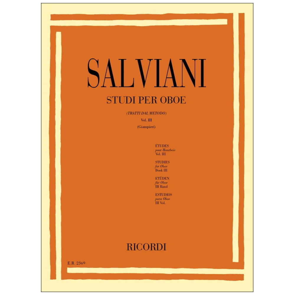 SALVIANI STUDI PER OBOE (TRATTI DAL METODO) VOLUME 3