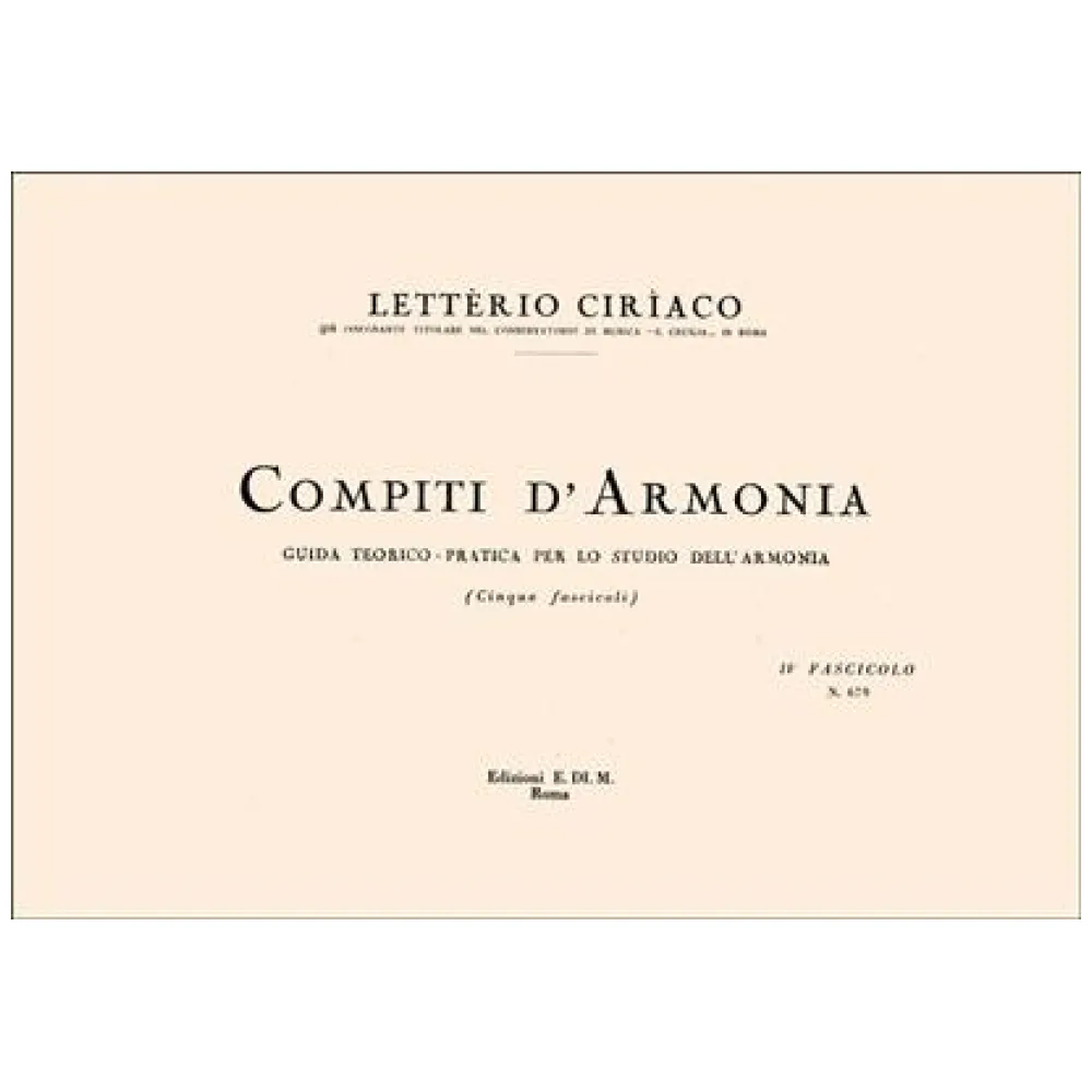 LETTERIO CIRIACO COMPITI D’ARMONIA FASC. IV