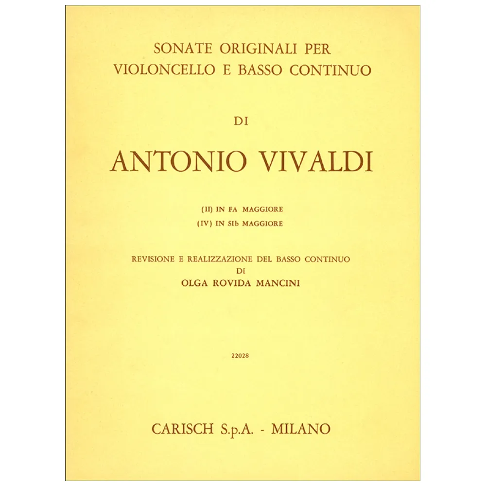 VIVALDI SONATE ORIGINALI PER VIOLONCELLO E BASSO CONTINUO (II – IV)