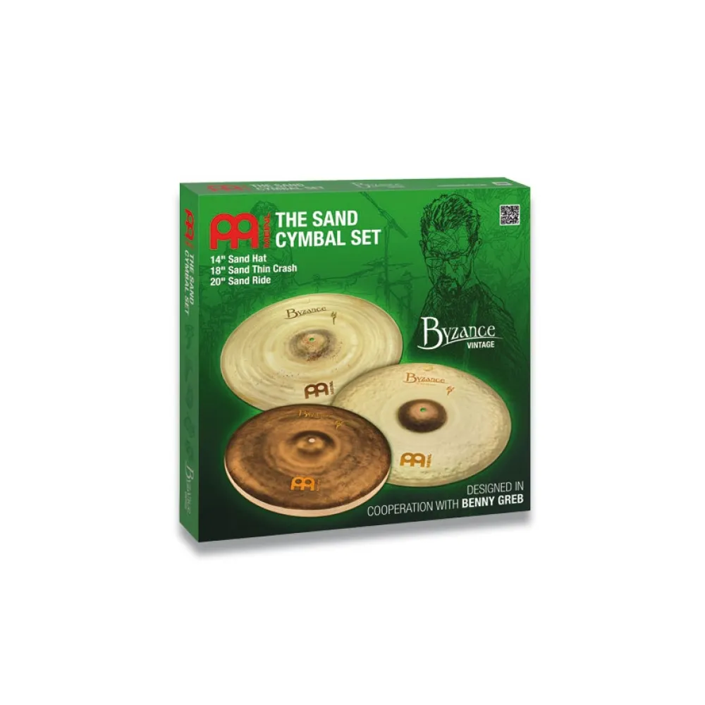 MEINL BYZANCE VINTAGE SAND CYMBAL SET 14″ HH, 18″ CR, 20″ RD
