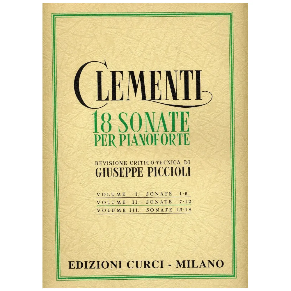 CLEMENTI 18 SONATE PER PIANOFORTE II° VOL. CURCI