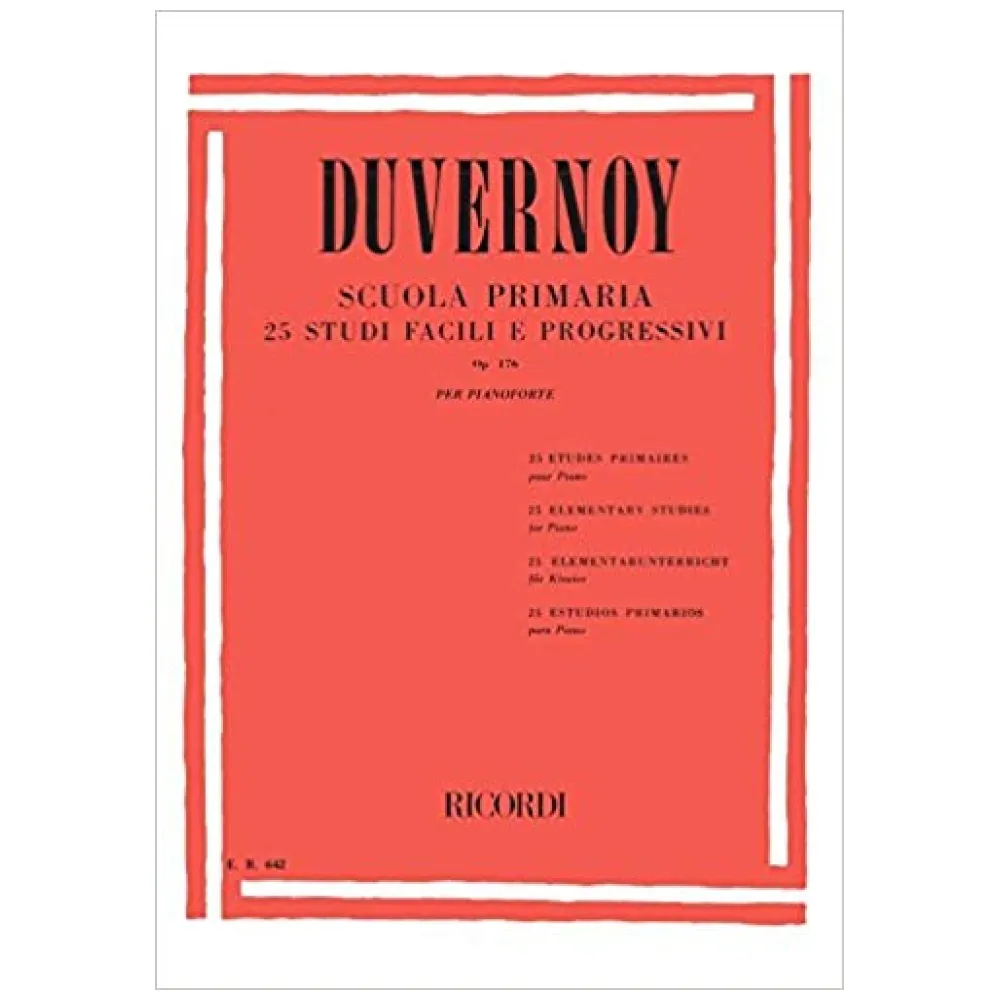 DUVERNOY SCUOLA PRIMARIA 25 STUDI FACILI E PROGRESSIVI OP. 176