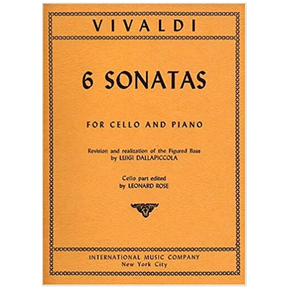 VIVALDI 6 SONATAS FOR CELLO AND PIANO