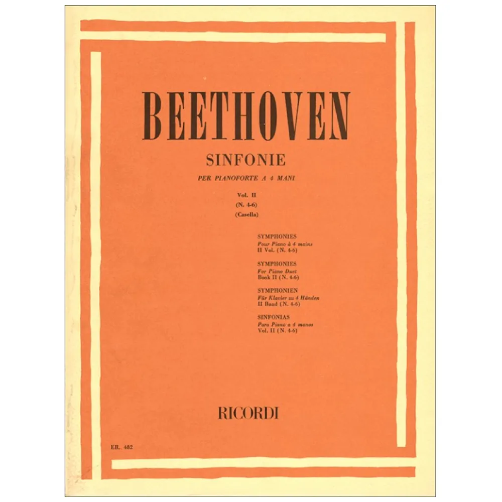 BEETHOVEN SINFONIE PER PIANOFORTE A 4 MANI VOL II N°4-6