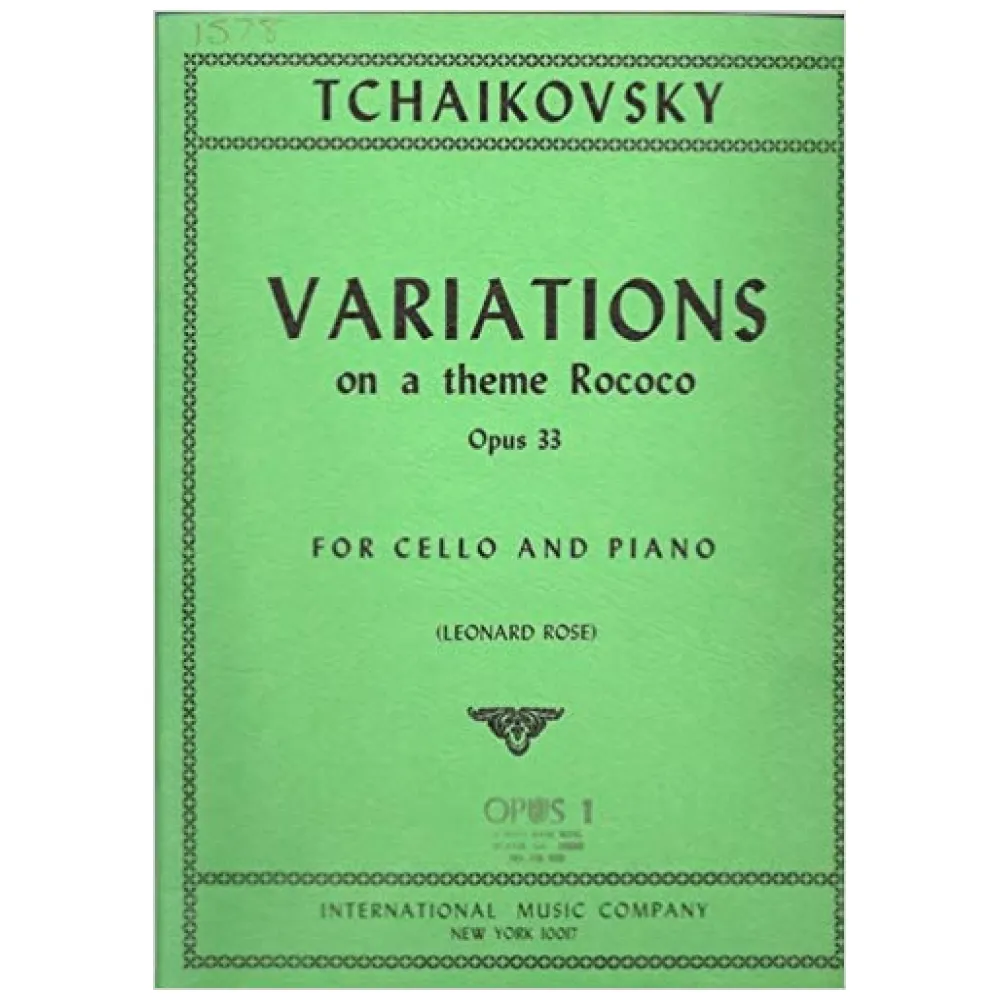 CIAIKOVSKY VARIATIONS ON A THEME ROCOCO OP.33 FOR CELLO AND PIANO