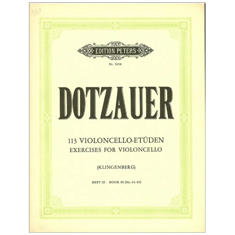 DOTZAUER 113 VIOLONCELLO ETUDEN BOOK III