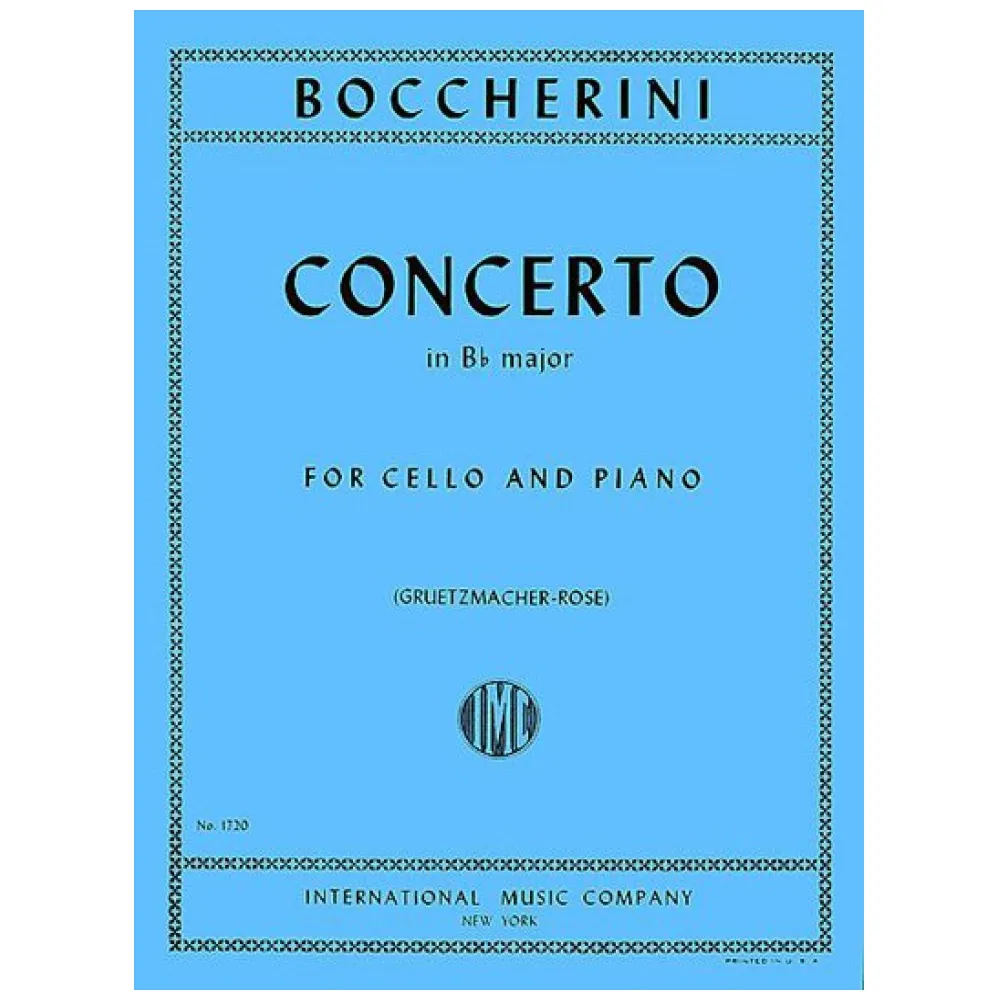 BOCCHERINI CONCERTO IN B FLAT MAJOR FOR CELLO AND PIANO