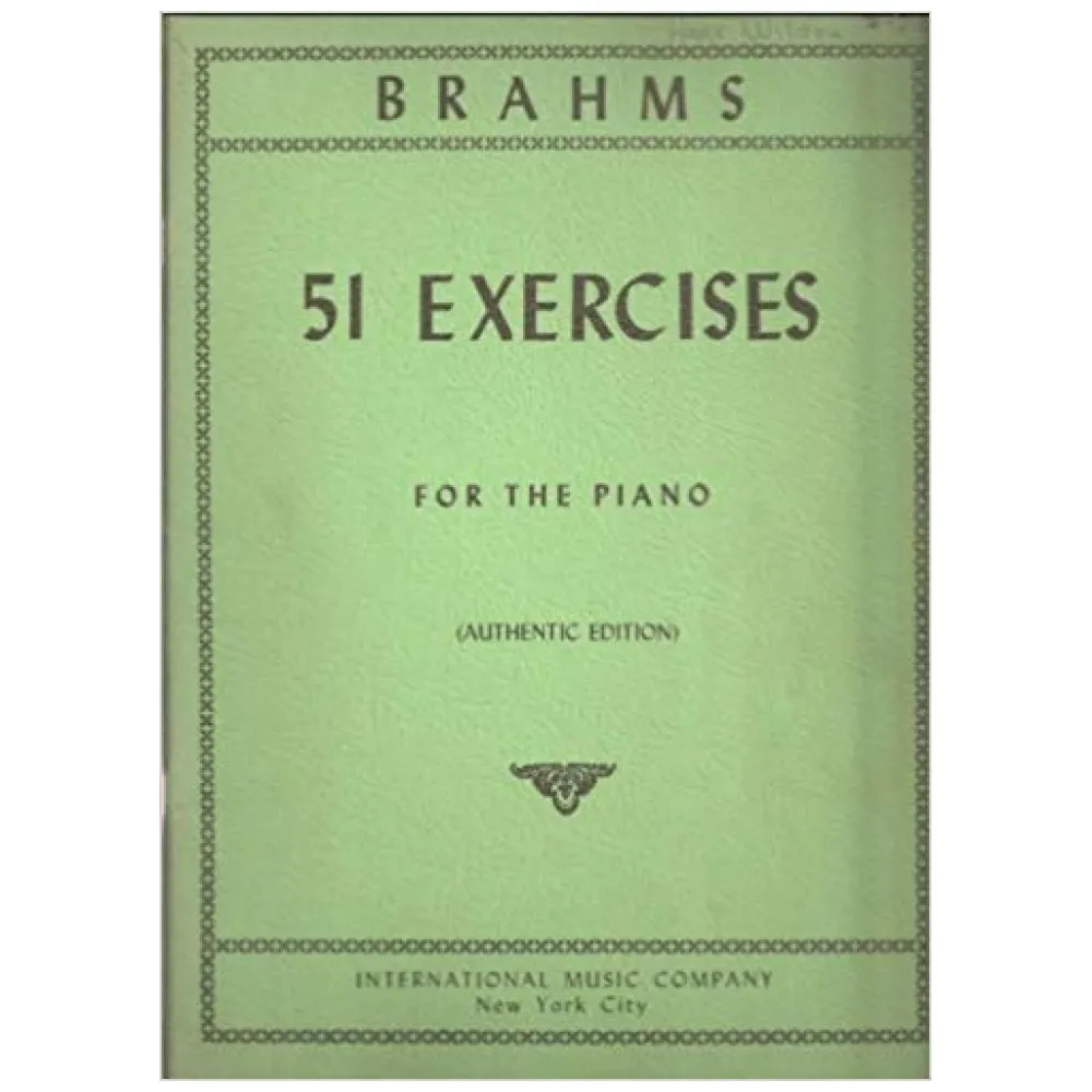 BRAHMS 51 EXERCISES FOR THE PIANO EDIZIONE ORIGINALE