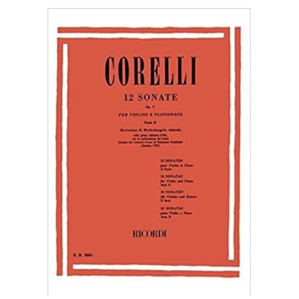 CORELLI 12 SONATE OP.V PER VIOLINO E PIANOFORTE PARTE II