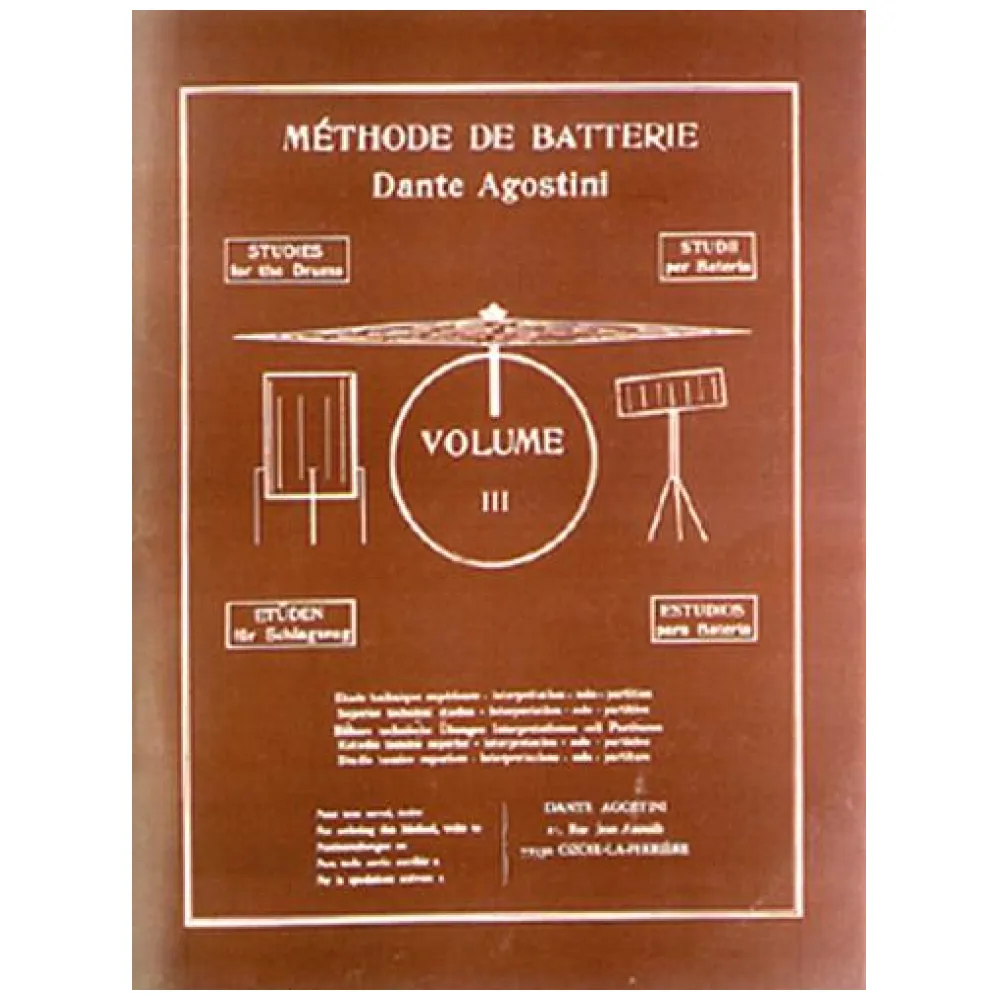 DANTE AGOSTINI METHODE DE BATTERIE VOLUME 3