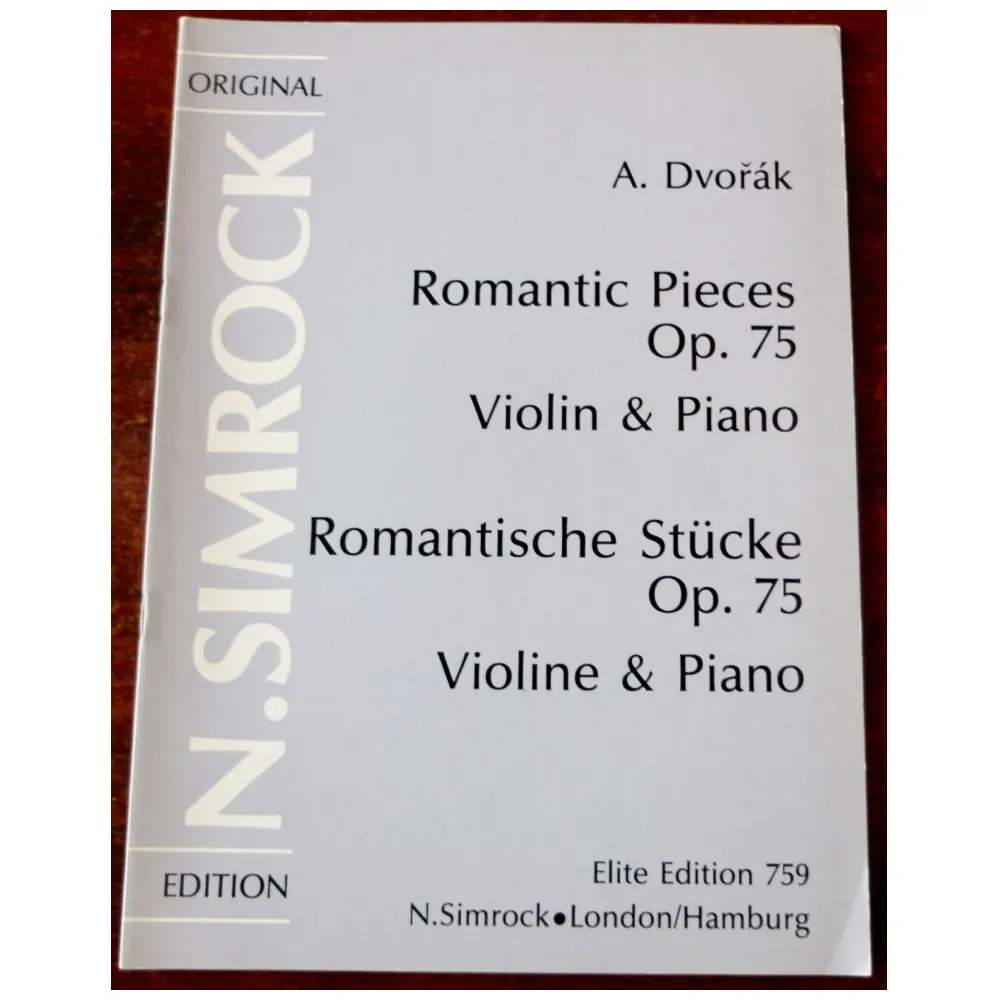 A. DVORAK ROMANTIC PIECES OP.75 VIOLINO E PIANOFORTE