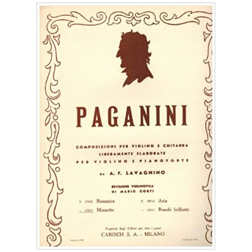 NICCOLO’ PAGANINI ROMANZA N°19812 PER VIOLINO E PIANOFORTE