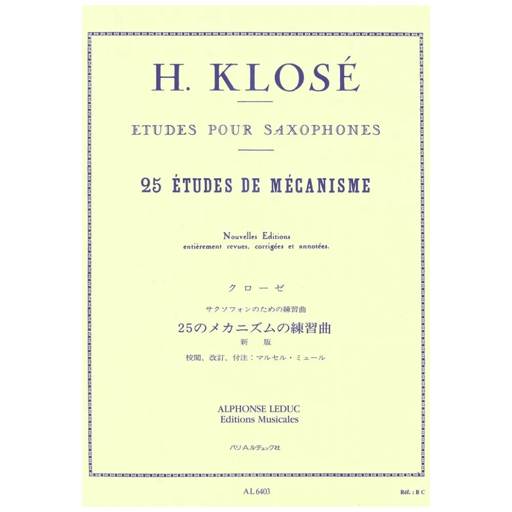 KLOSE’ 25 ETUDES DE MECCANISME SASSOFONO