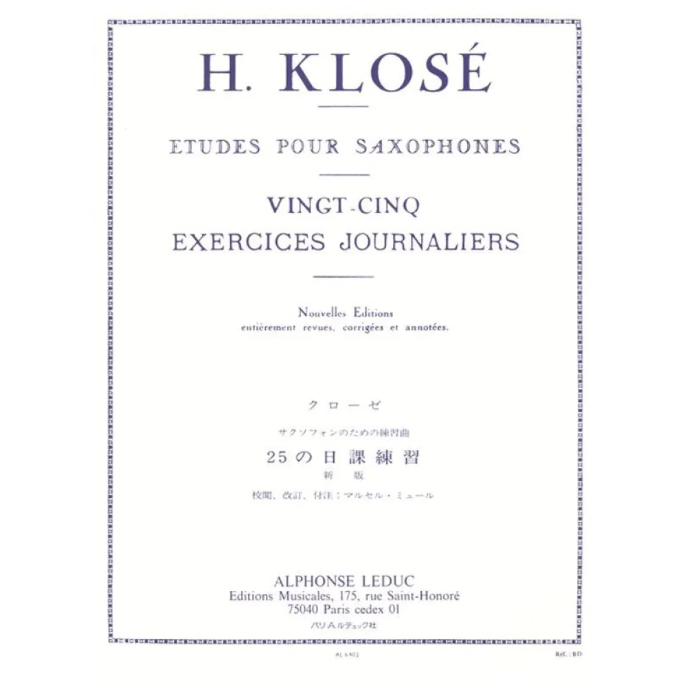 KLOSE’ 25 EXERCISES JOURNALIERS PER SASSOFONO