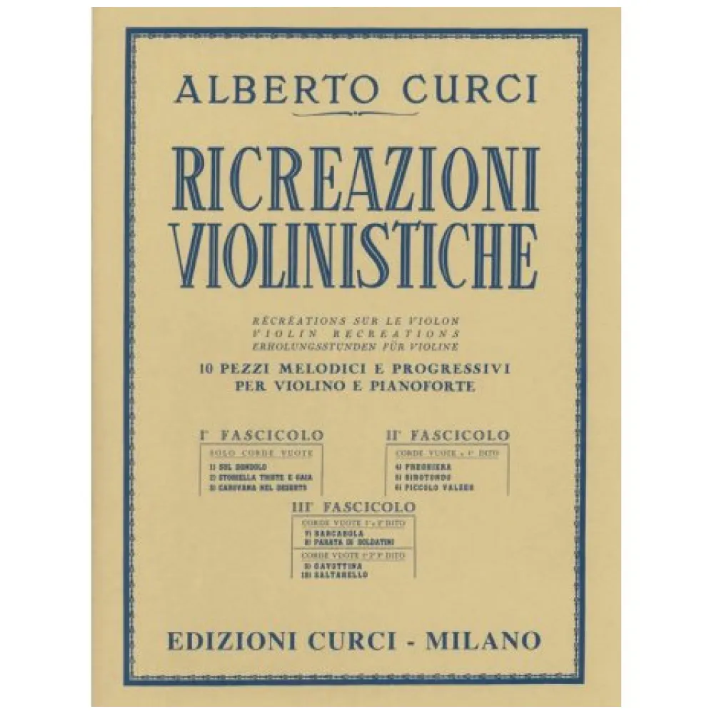 ALBERTO CURCI RICREAZIONI VIOLINISTICHE III FASCICOLO