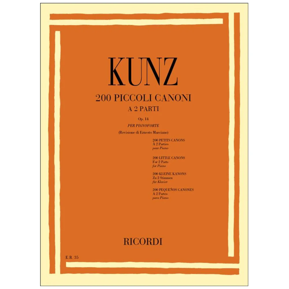 KUNZ 200 PICCOLI CANONI A 2 PARTI OP. 14