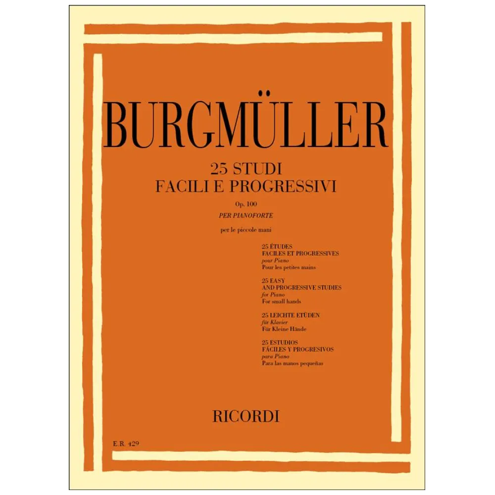 BURGMULLER 25 STUDI FACILI E PROGRESSIVI OP 100