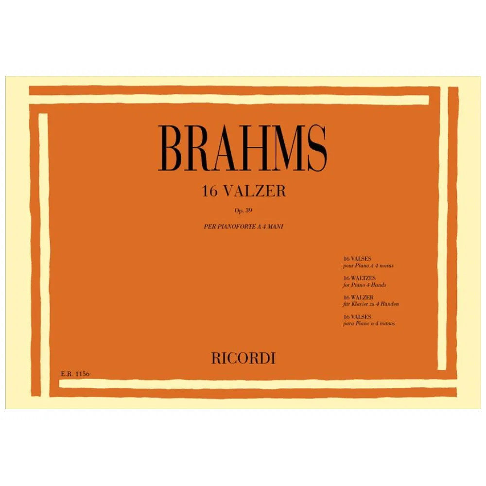 BRAHMS 16 VALZER OP 39 PER PIANOFORTE A 4 MANI