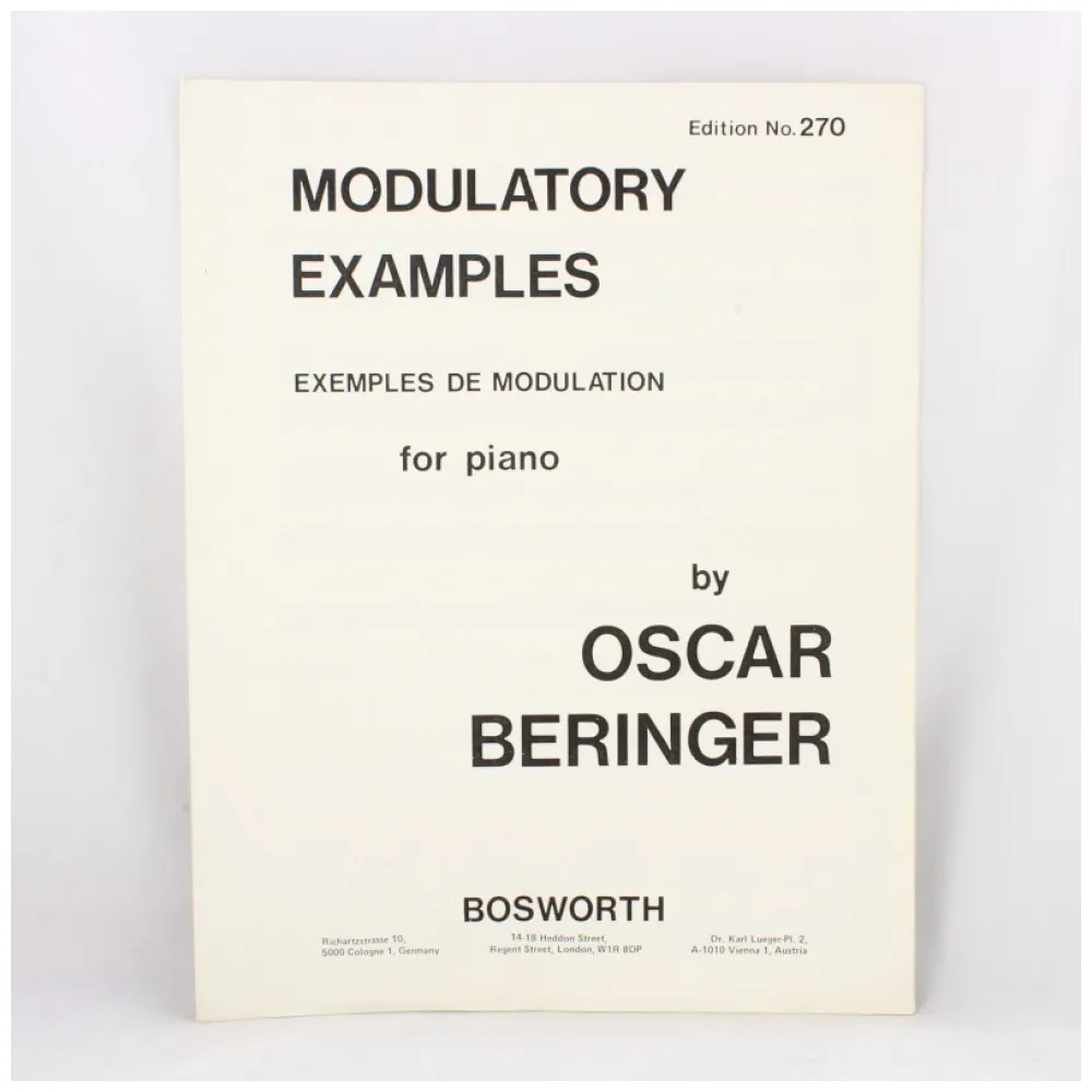 OSCAR BERINGER MODULATORY EXAMPLES FOR PIANO