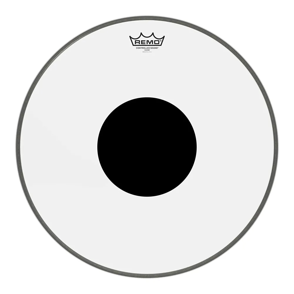 REMO CONTROLLED SOUND 12″ CLEAR – TOP BLACK DOT