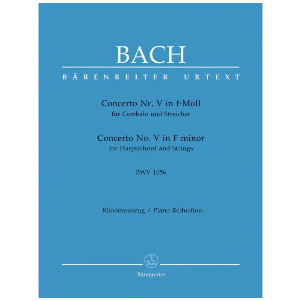 BACH CONCERTO N°5 IN FA MINORE PER CLAVICEMBALO E ARCHI (URTEXT)