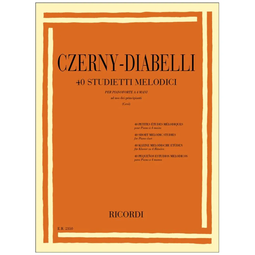 CZERNY DIABELLI 40 STUDIETTI MELODICI PIANOFORTE 4 MANI