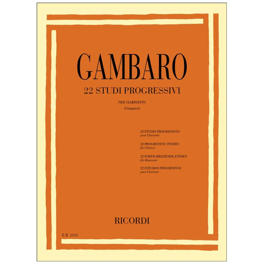 GAMBARO – 22 STUDI PROGRESSIVI PER CLARINETTO