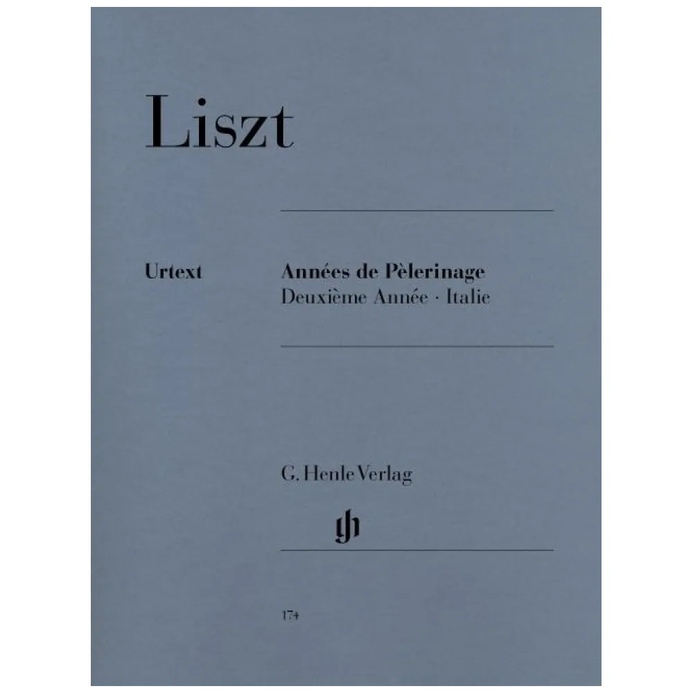 LISZT ANNEES DE PELERINAGE DEUXIEME ANNEE ITALIE