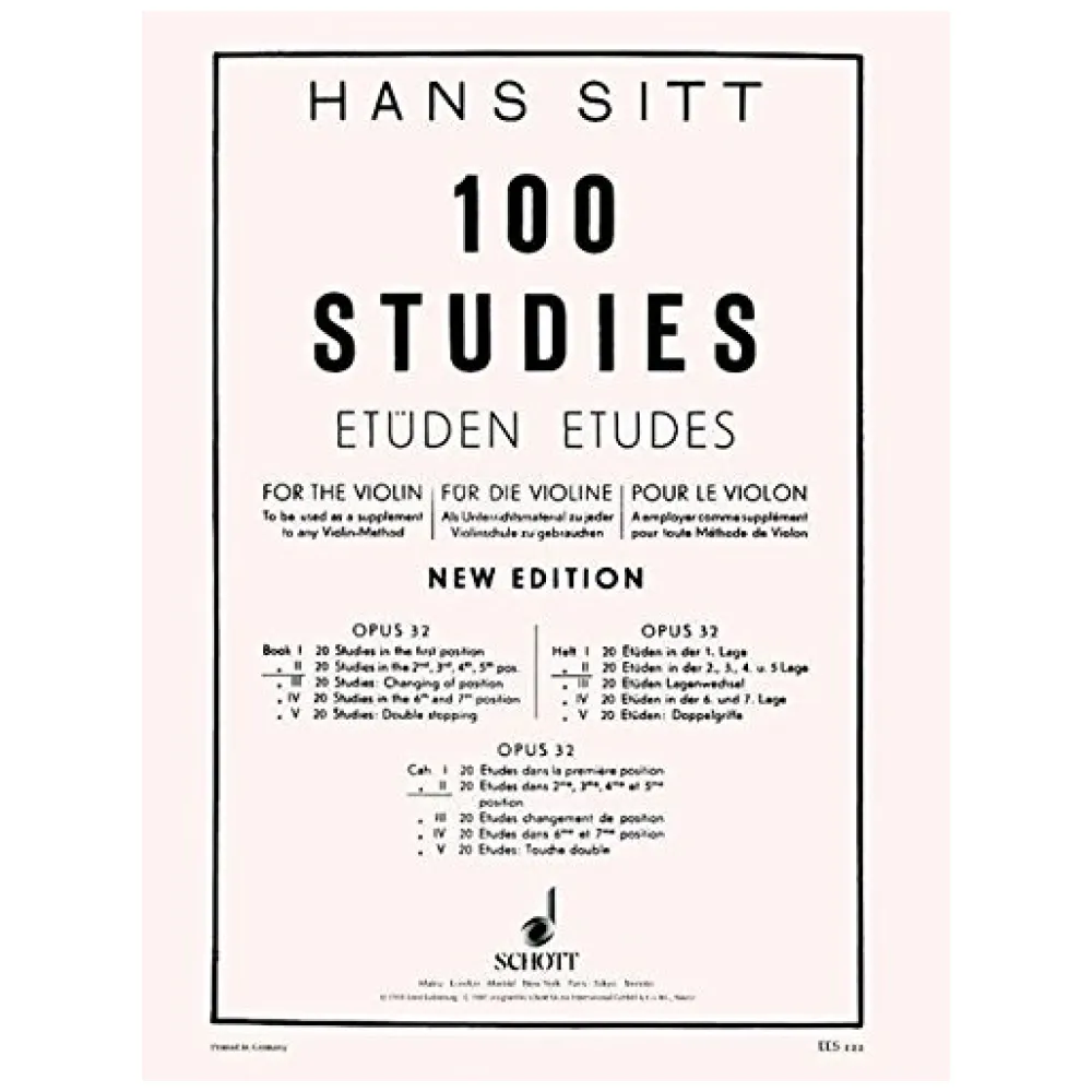 SITT 100 STUDIES FOR THE VIOLIN OPUS 32 VOL.II°