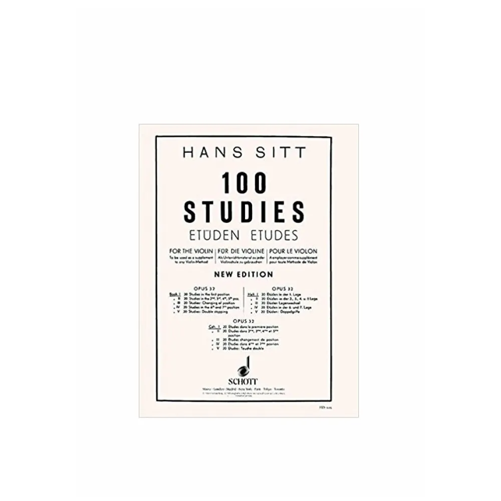 SITT 100 STUDIES FOR THE VIOLIN OPUS 32 VOL.I°