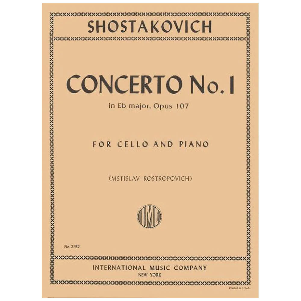 SCHOSTAKOVICH CONCERTO N°1 OPUS 107 FOR CELLO AND PIANO