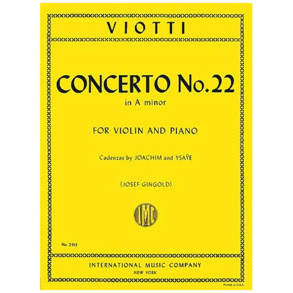 VIOTTI CONCERTO N°22 IN LA MINORE VIOLINO E PIANO