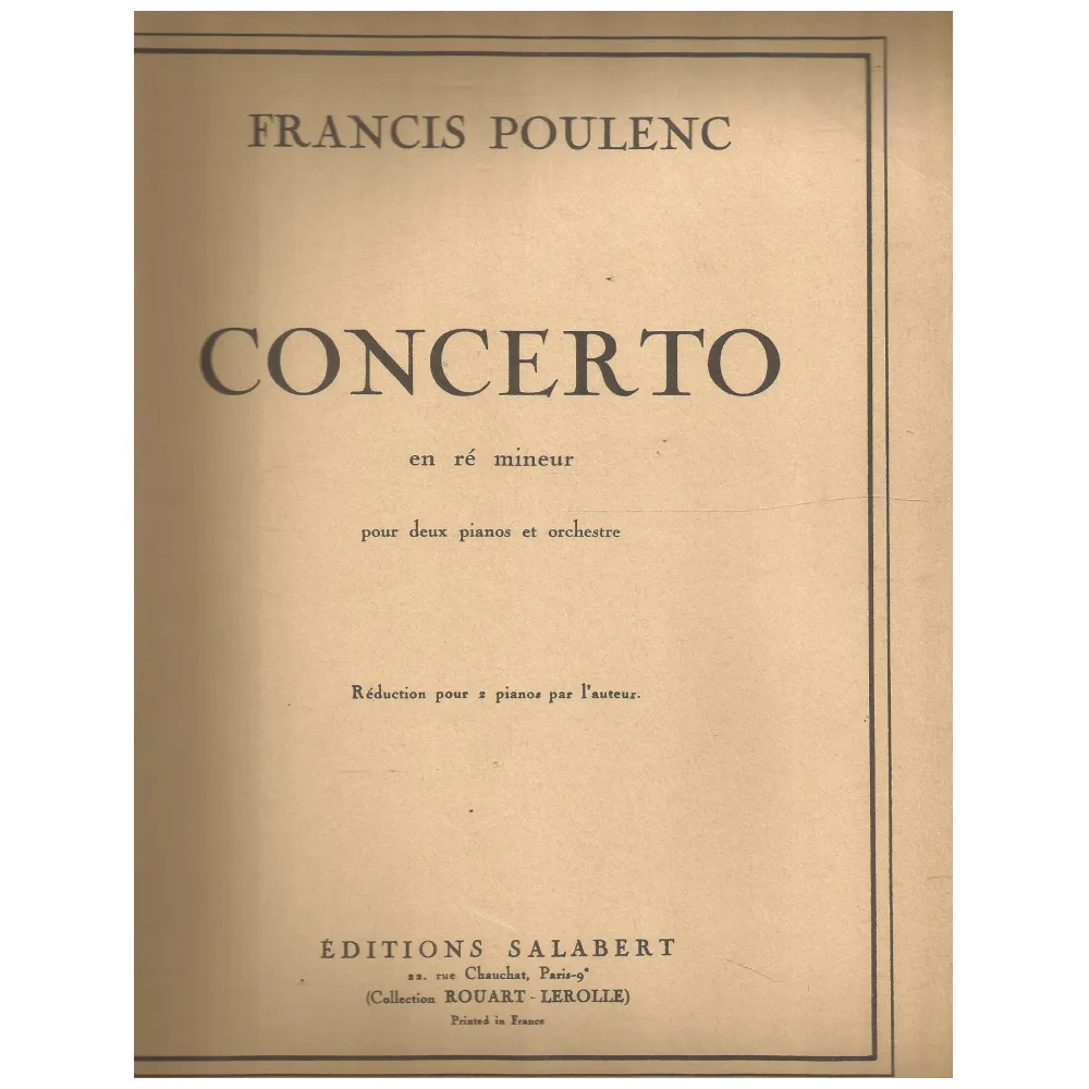 FRANCIS POULENC CONCERTO EN RE MINEUR