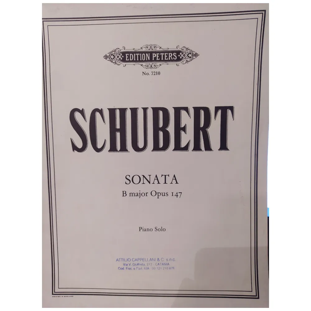 SCHUBERT SONATA B MAJOR OPUS 147