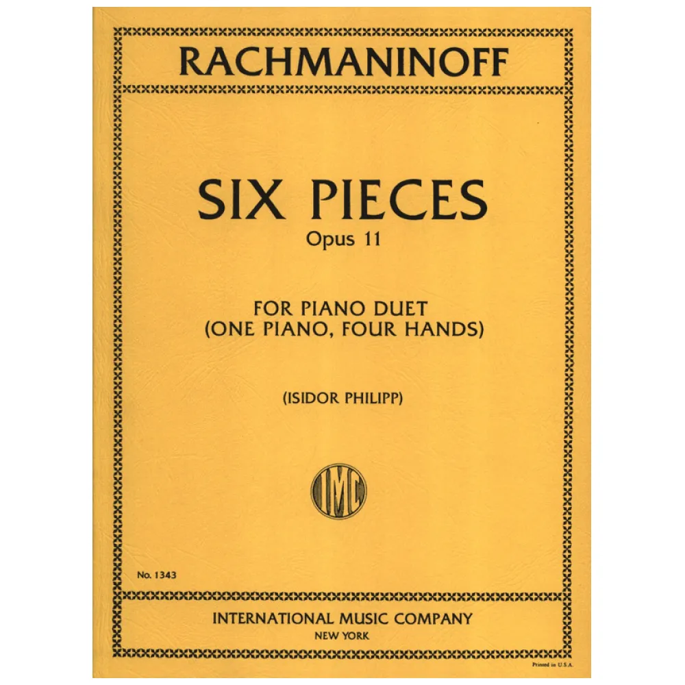 RACHMANINOFF SIX PIECES OPUS II FOR PIANO DUET