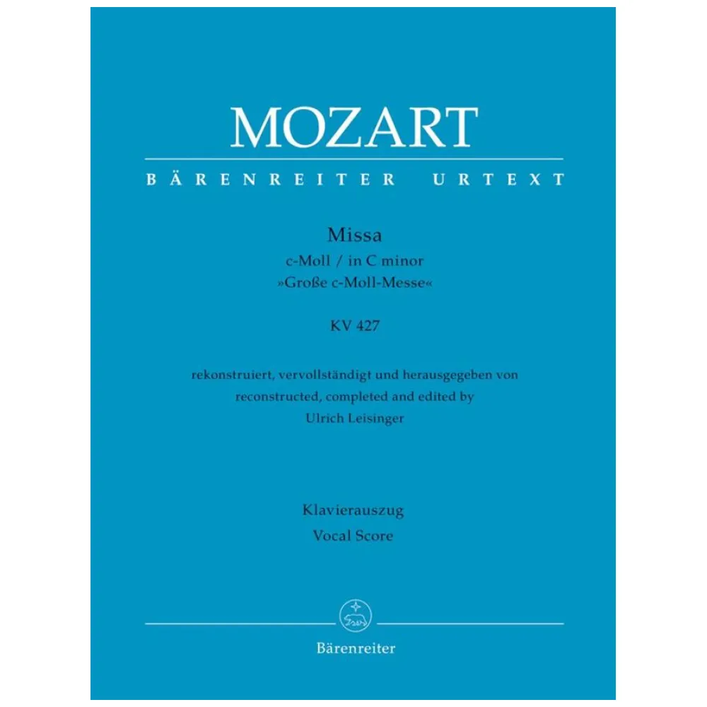 MOZART MISSA IN C MINOR K427 CANTO E PIANOFORTE