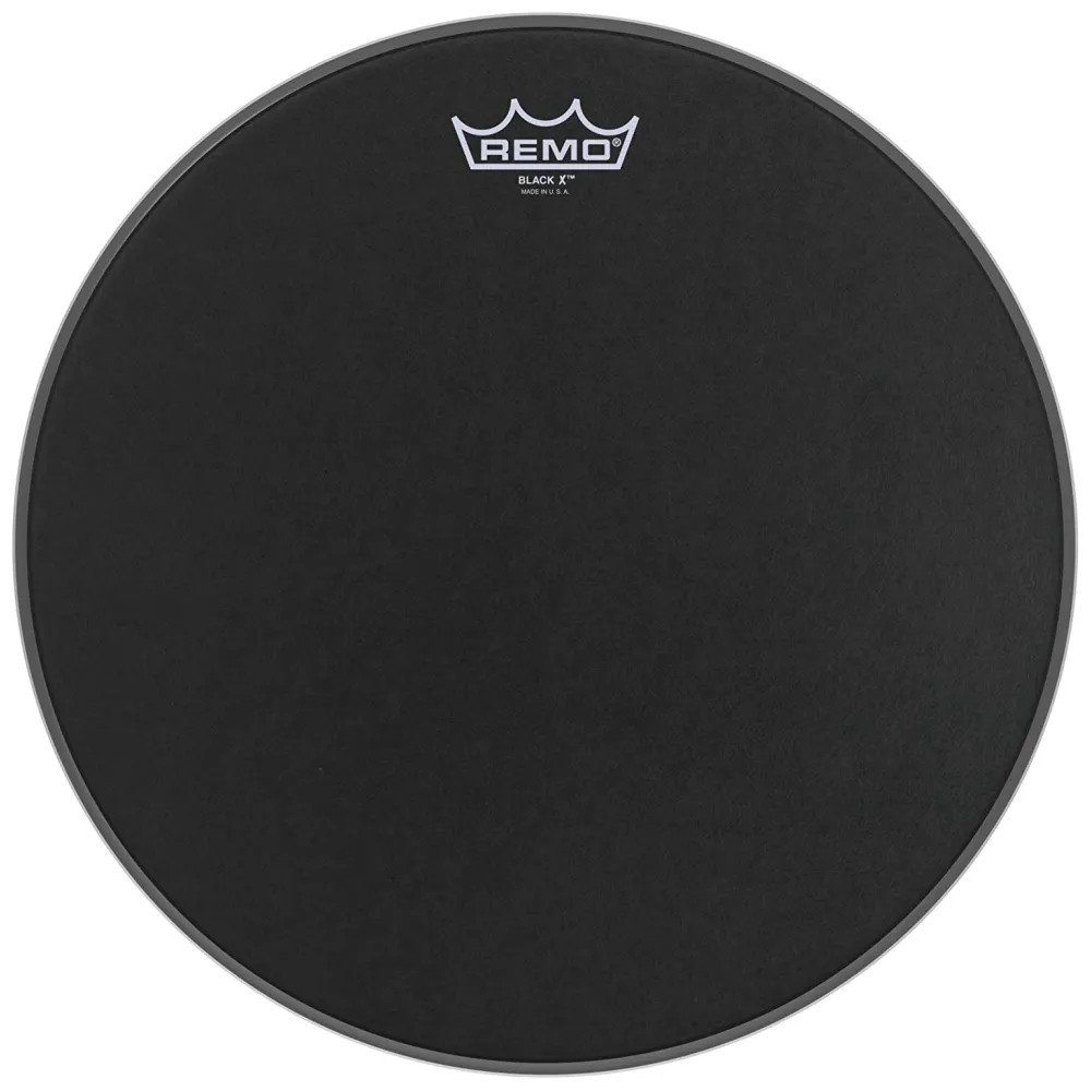 REMO EMPEROR X 14″ BLACK SUEDE BOTTOM BLACK DOT