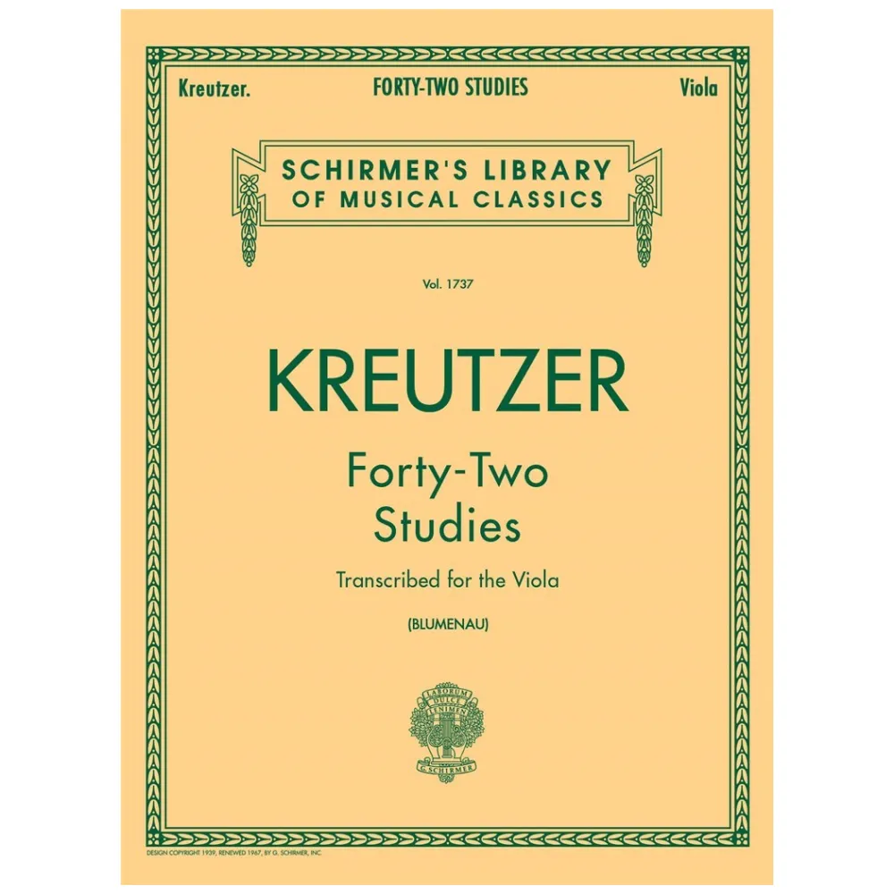 KREUTZER 42 STUDIES TRANSCRIBED FOR THE VIOLA