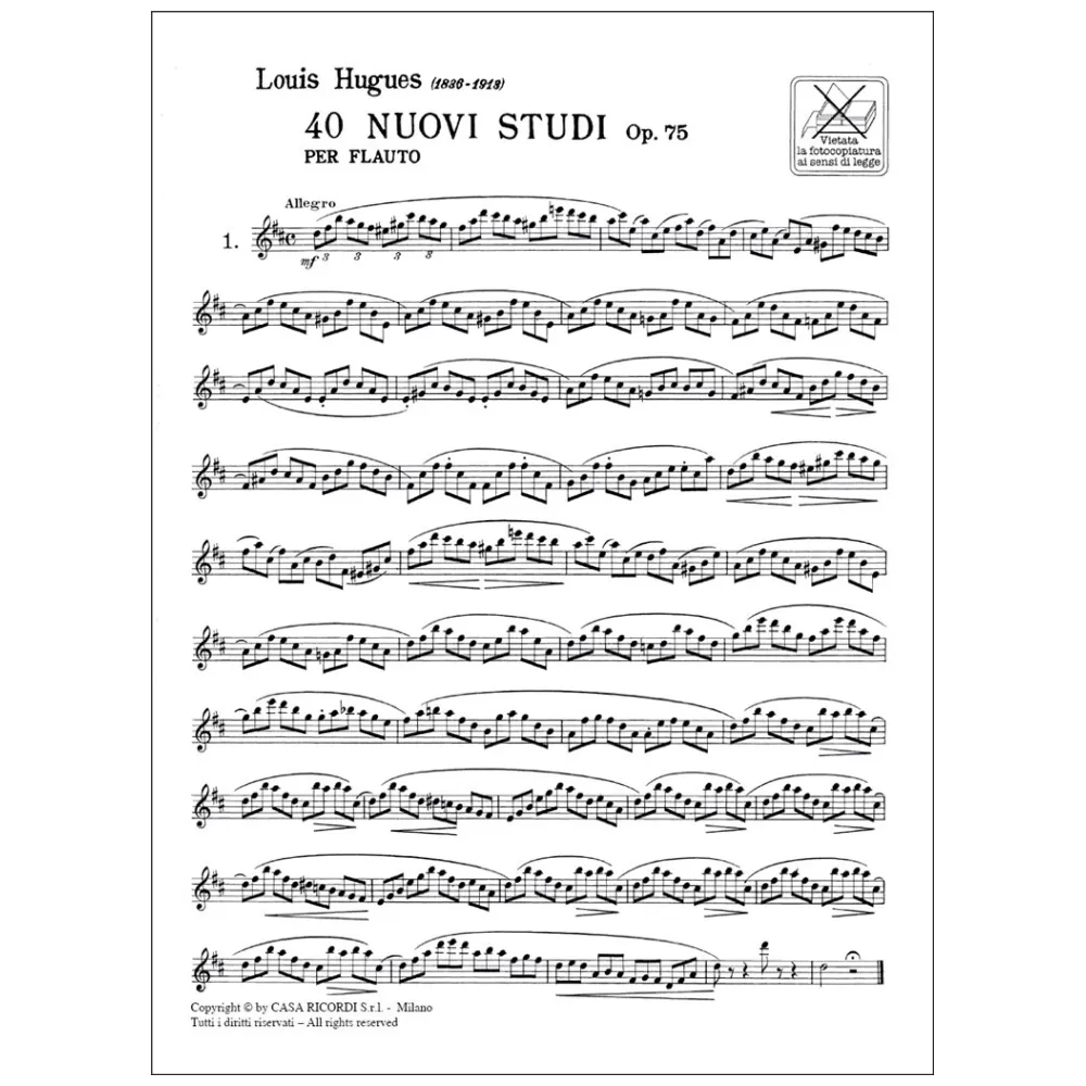 HUGUES 40 NUOVI STUDI OP. 75 - immagine 2