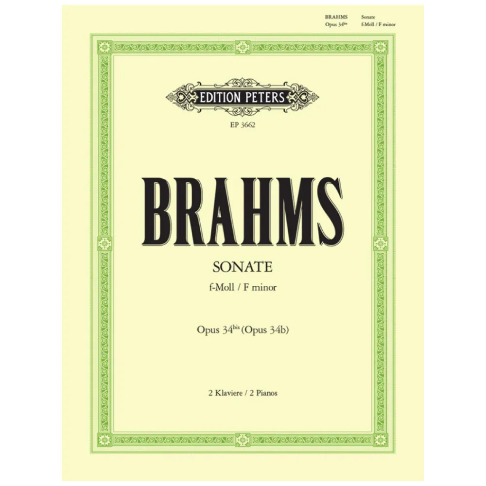 BRAHMS SONATE OPUS 34 BIS 2 PIANOFORTI