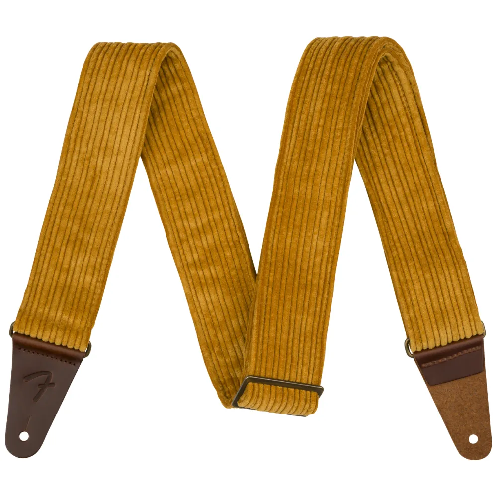 FENDER CORDUROY STRAP, BLAZE GOLD, 2″