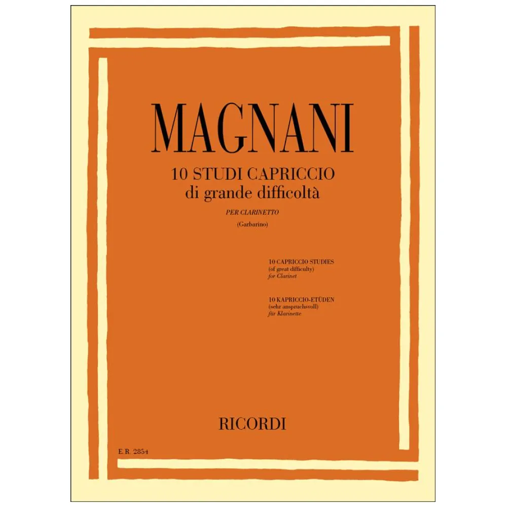 MAGNANI 10 STUDI CAPRICCIO DI GRANDE DIFFICOLTA’ PER CLARINETTO