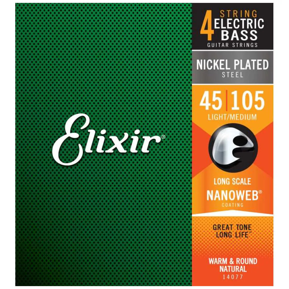 ELIXIR 14077 NANOWEB ELECTRIC BASS NICKEL 45/105