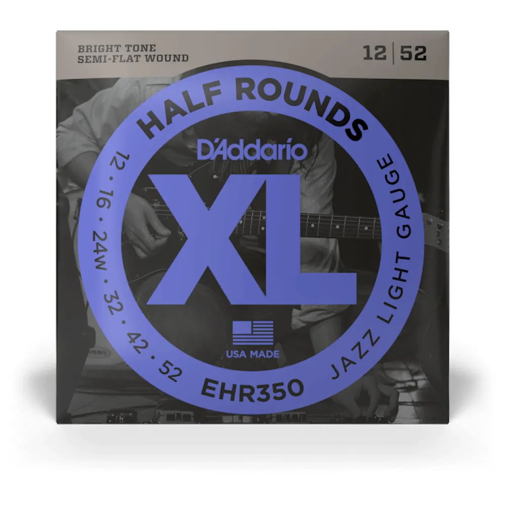 D’ADDARIO EHR350 HALF ROUNDS JAZZ LIGHT 12/52