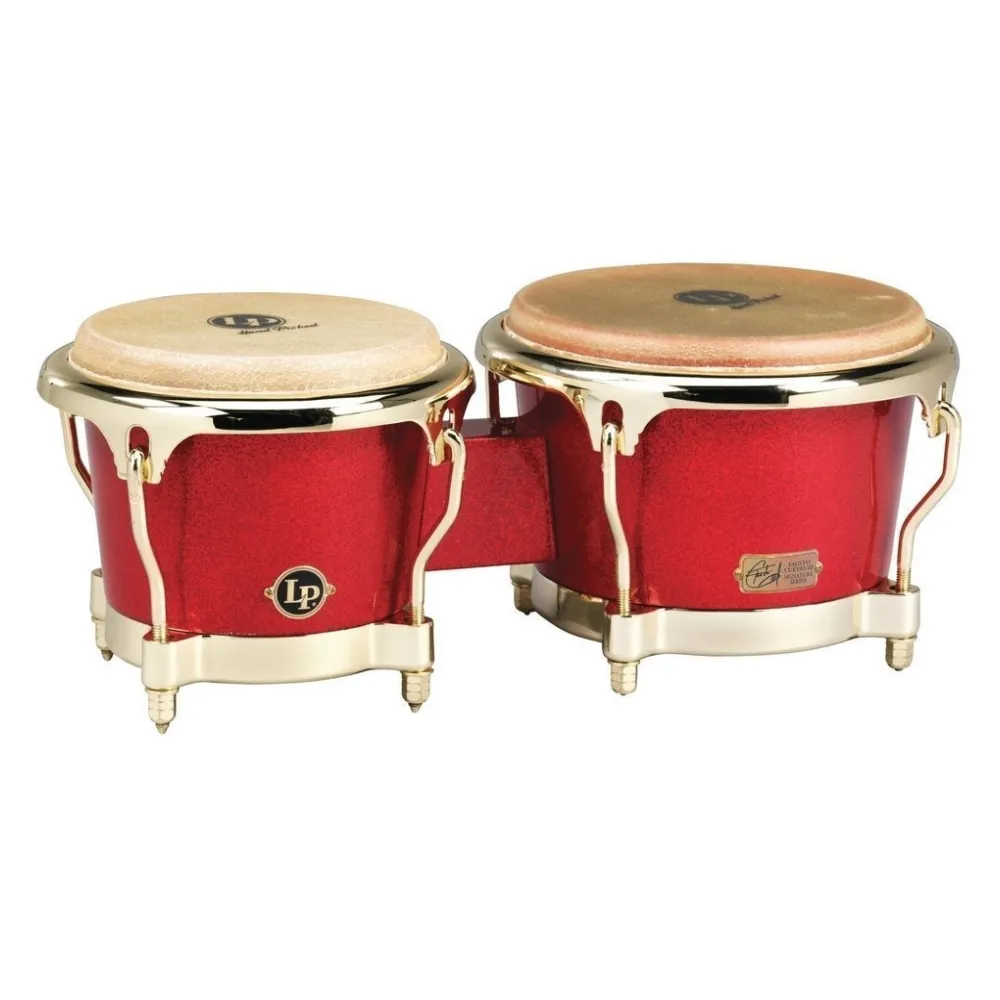 LATIN PERCUSSION GALAXY FIBERGLAS BONGOS 7″ & 8 1/2″ ARENA RED SPARKLE