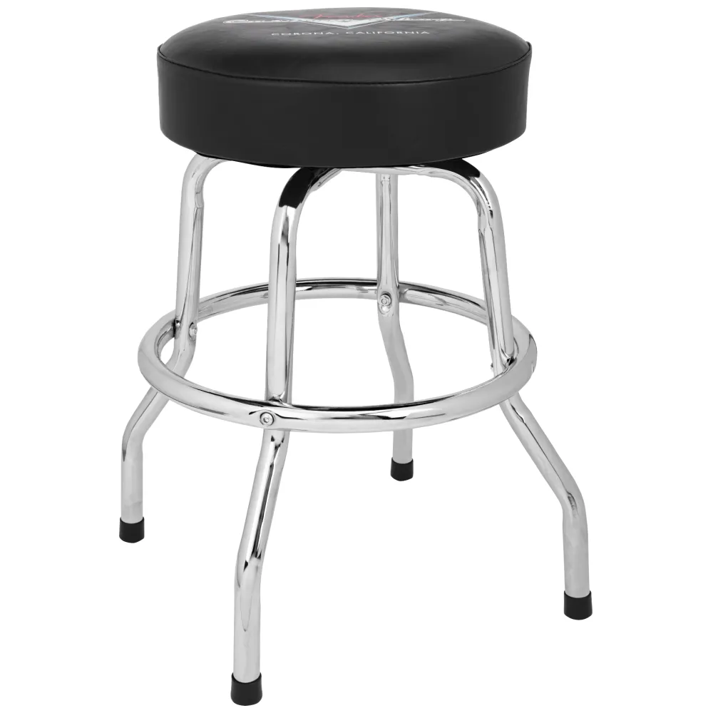 FENDER CUSTOM SHOP CHEVRON LOGO BARSTOOL BLACK/CHROME 24″