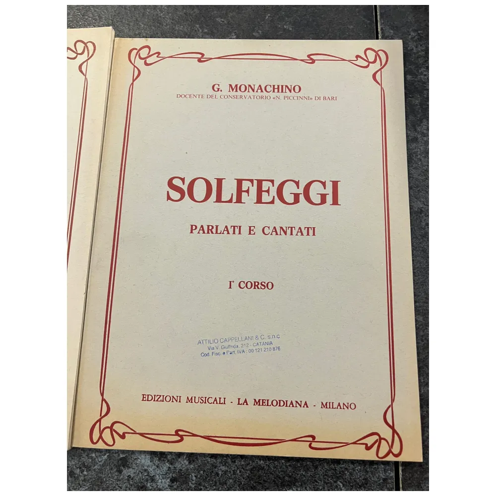 MONACHINO SOLFEGGI PARLATI E CANTATI 1° CORSO